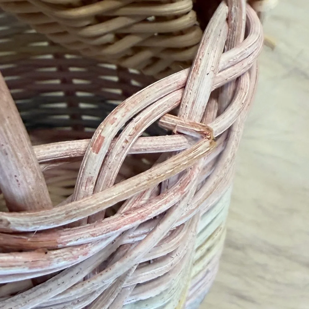 Vintage Boho Wicker Whimsical Mouse Basket
